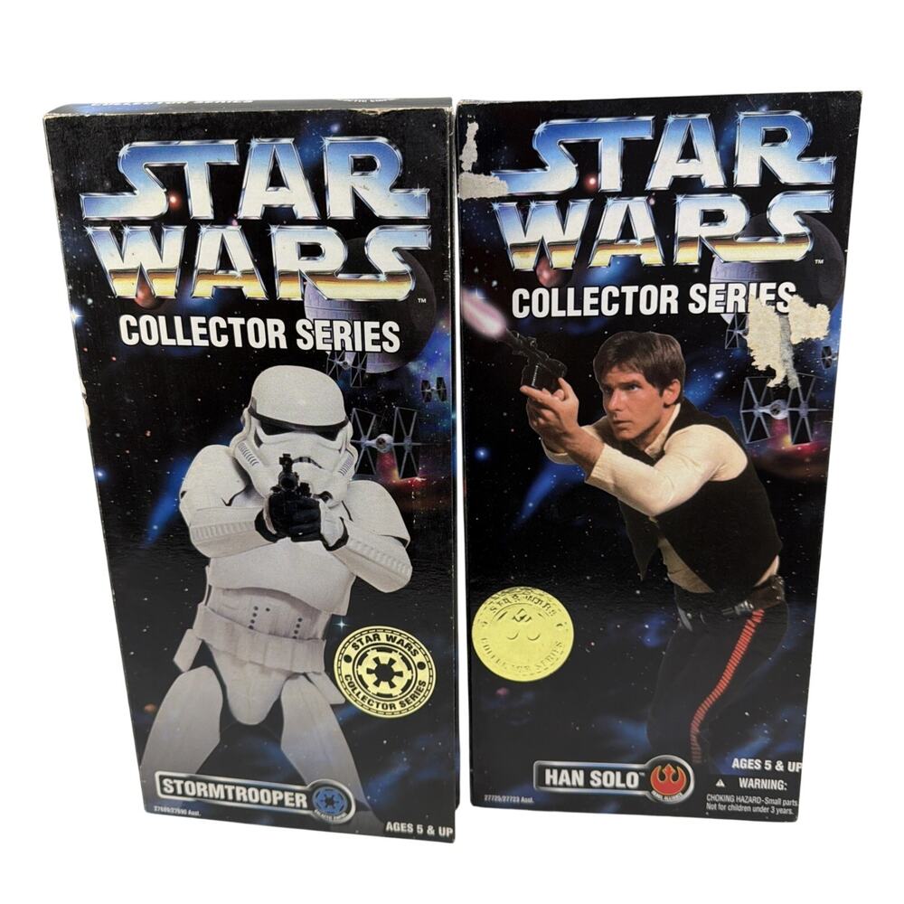 Star Wars Kenner 1996 Collector Series Han Solo & Stormtrooper 12" Figures Lot 2